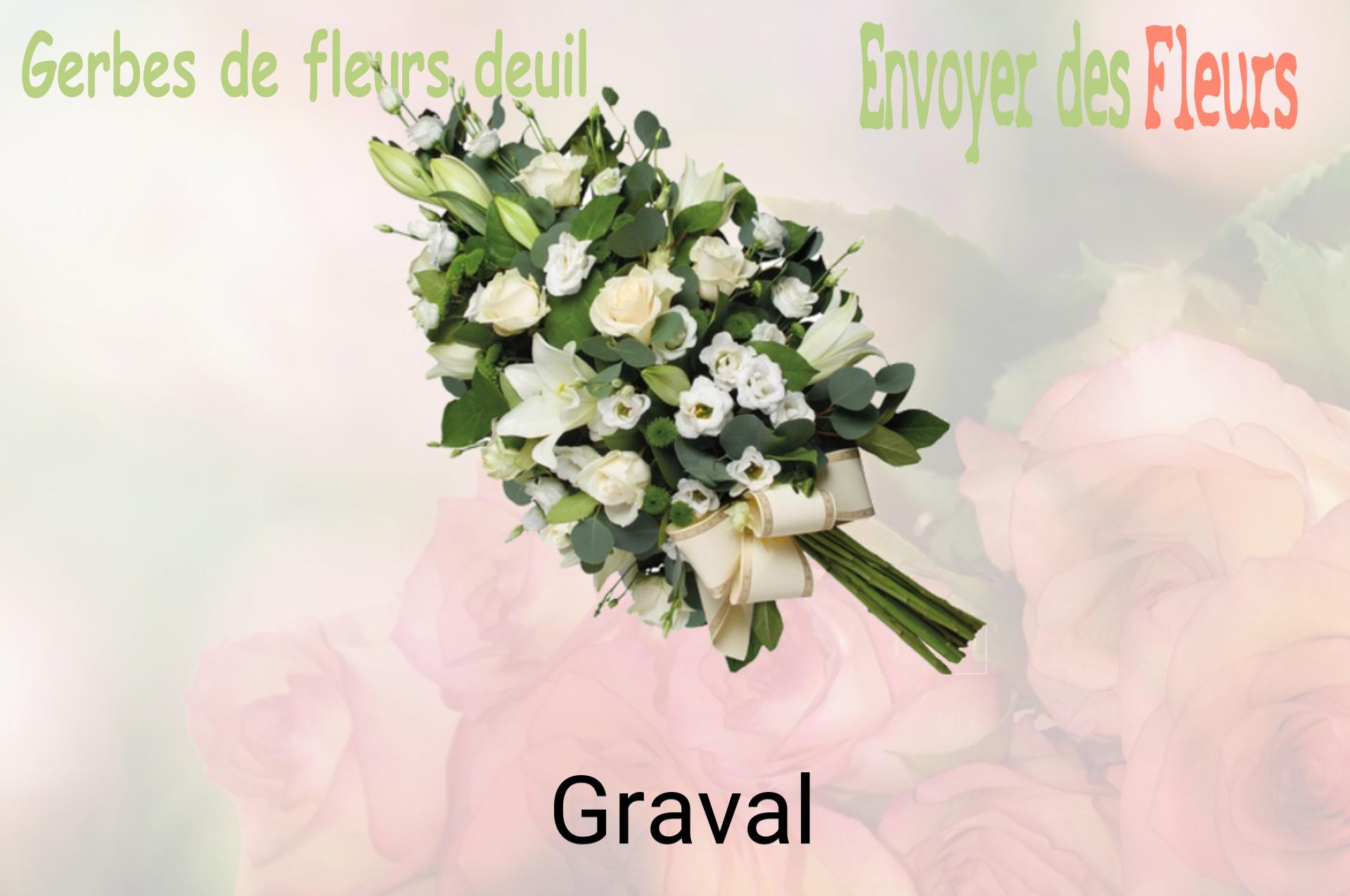 Gerbe de fleurs de deuil livrée à Graval